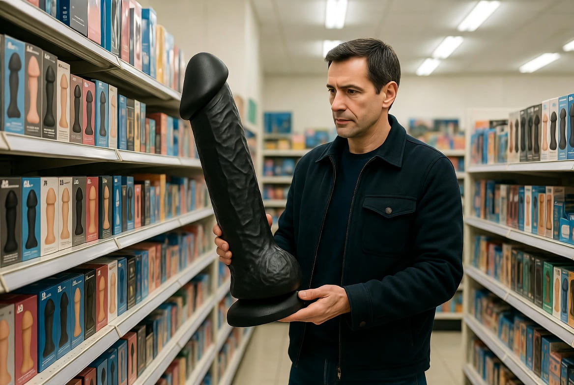 Immagine La Mia Prima Esperienza con un Dildo Nero Gigante e la Scoperta della Moglie