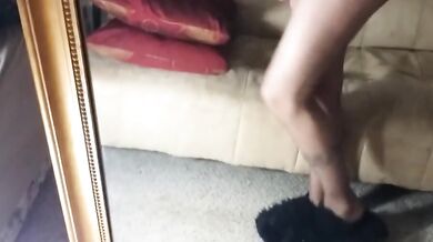 Cazzo duro in calze collant