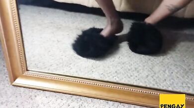 Cazzo duro in calze collant