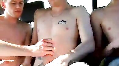 Orgetta gay sul retro del veicolo