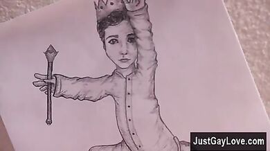 Ragazzo biondo si masturba in camera