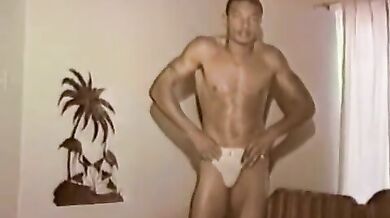 Giovane nero che si fa una sega