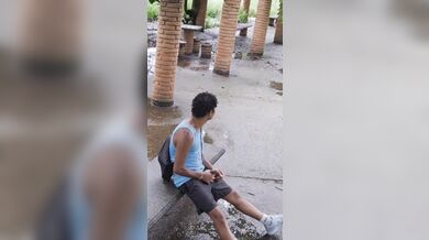 Gay Latino Troia Inculato a Pecora All'Aperto con Pompino