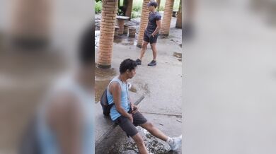 Gay Latino Troia Inculato a Pecora All'Aperto con Pompino