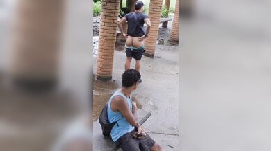 Gay Latino Troia Inculato a Pecora All'Aperto con Pompino