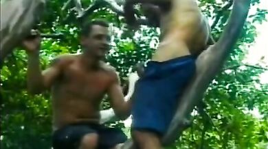 Gran succhiata all'aria aperta