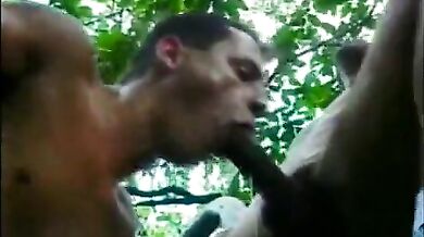 Gran succhiata all'aria aperta