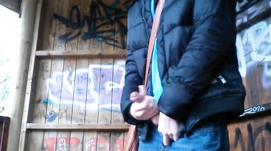 Stallone tedesco si masturba e viene in un parco pubblico